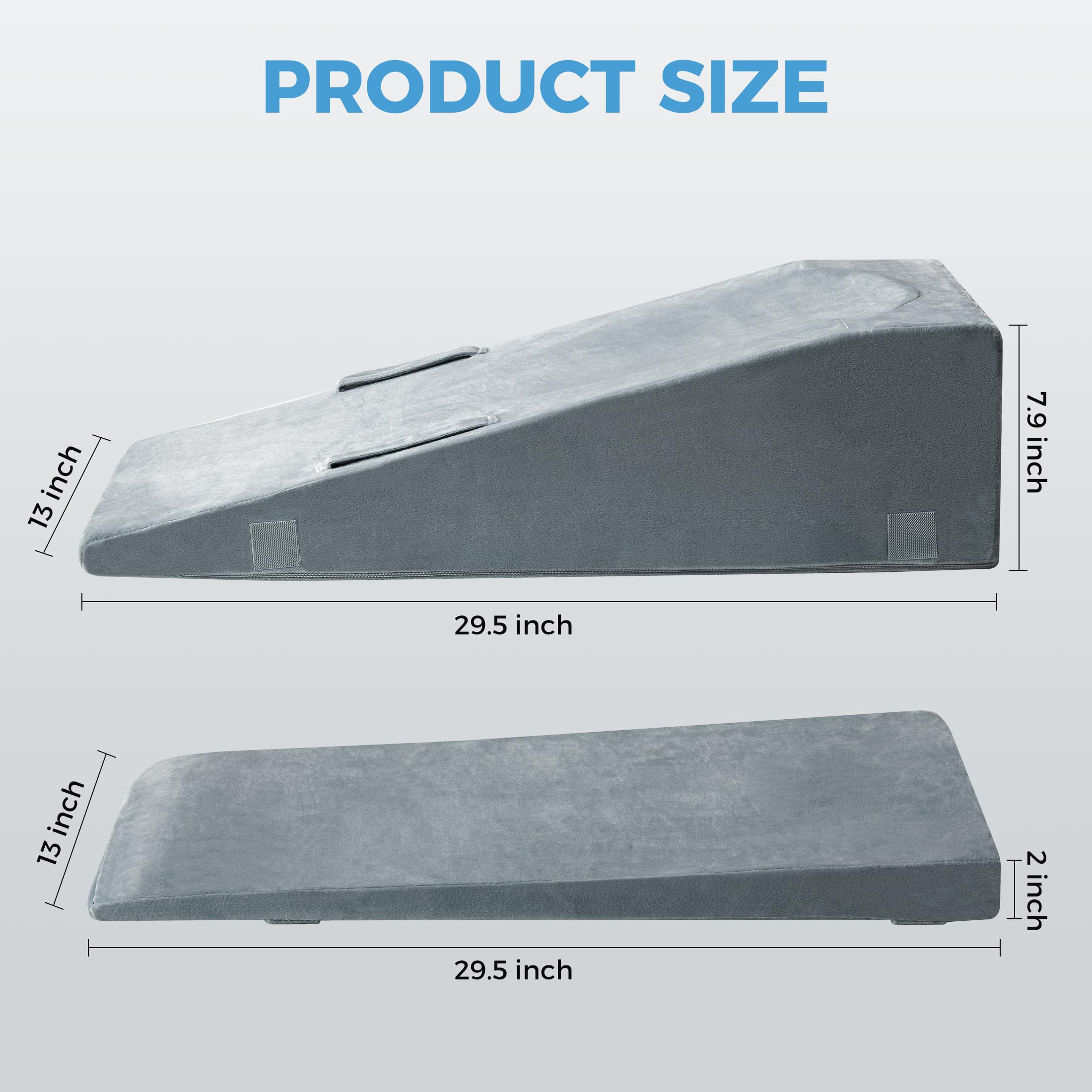 Ganondorf leg elevation pillow demonstrates ergonomic cradle for secure leg support.