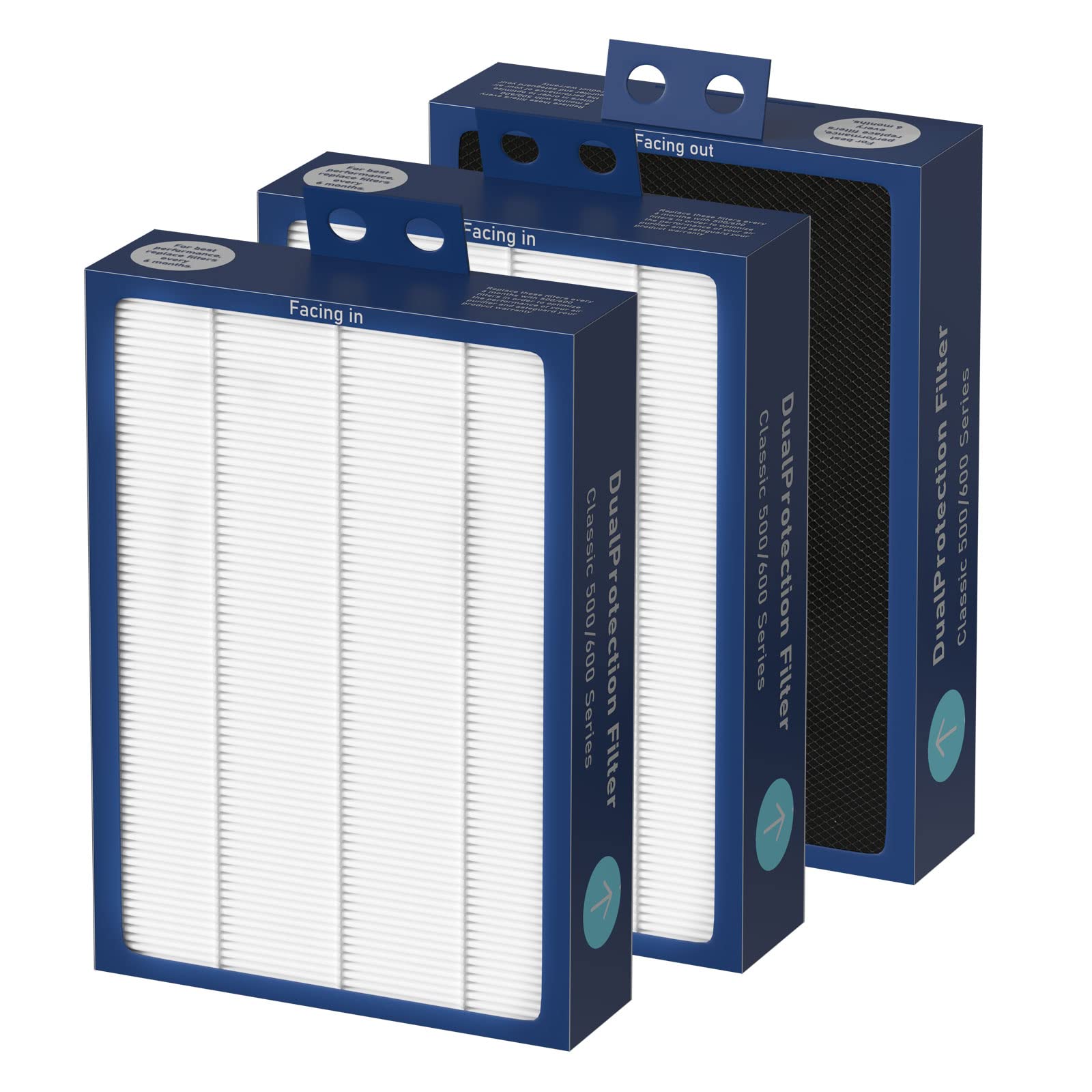 Ganteny Blueair 500/600 series 3-pack filter for easy replacement.