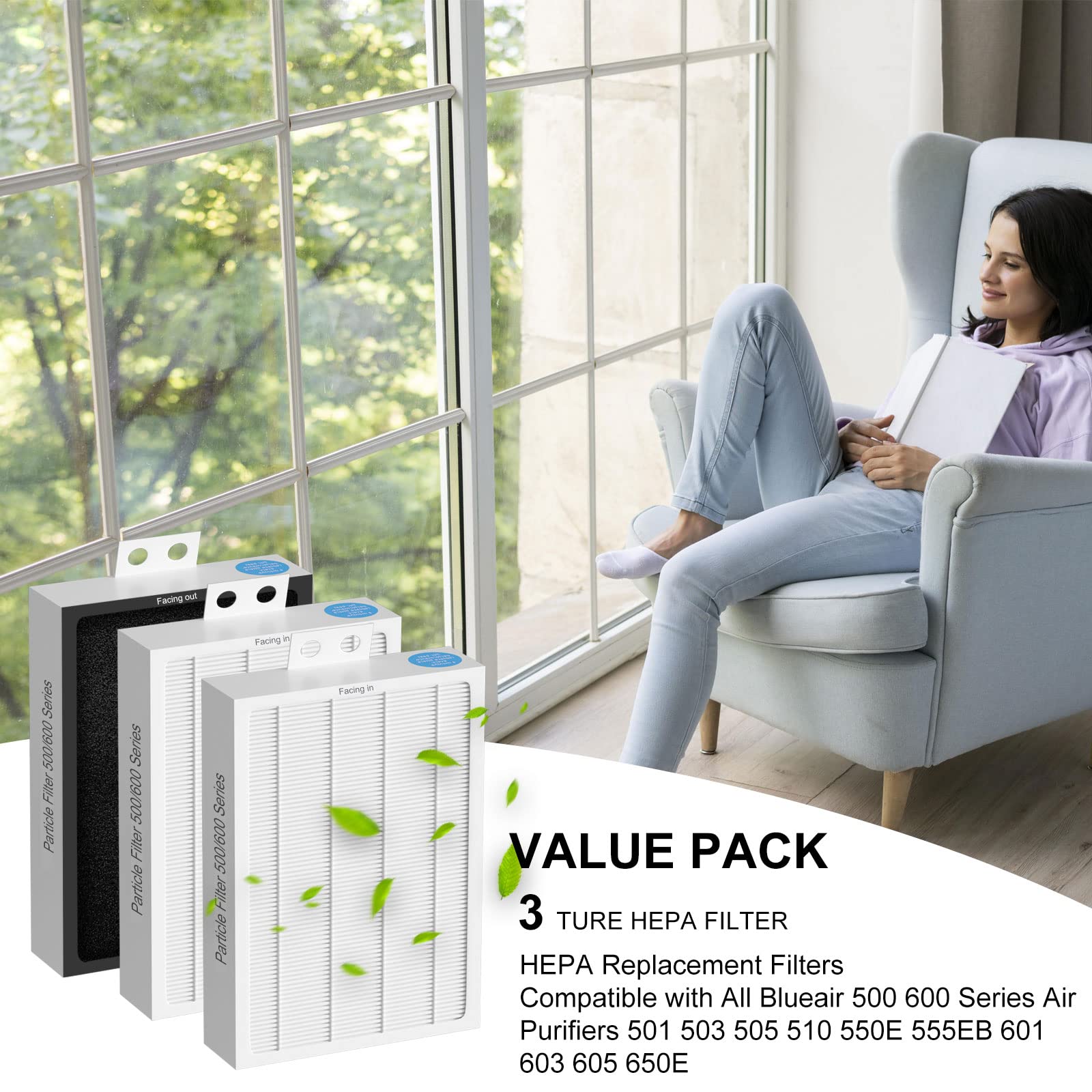 Ganteny three-pack ready for quick filter replacement