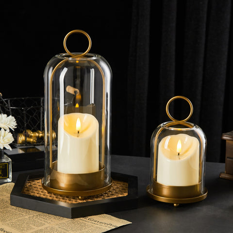 Ganwu 5-4 inch metal candle holder with brass dome for romantic table settings