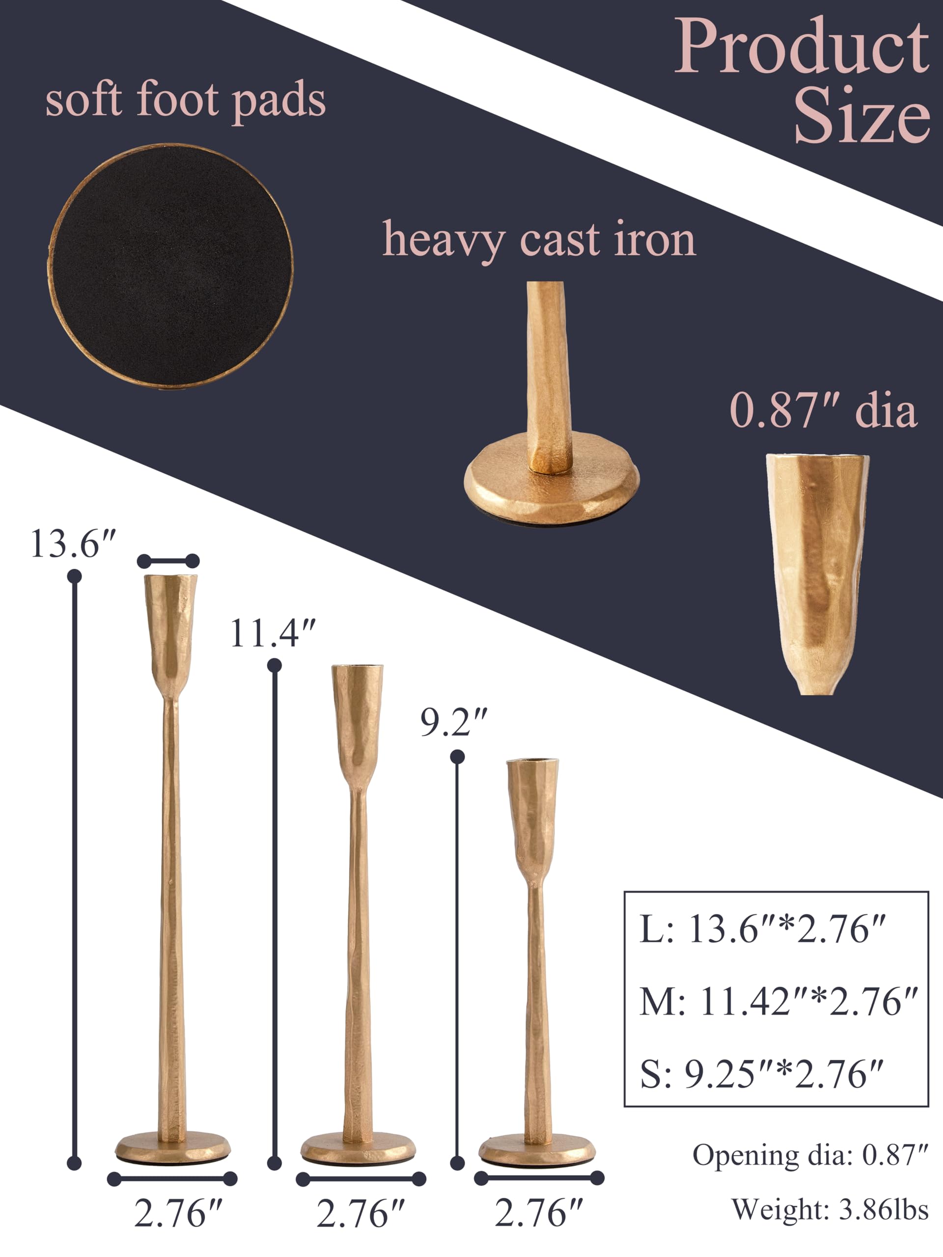 Ganwu three-height set enhances table centerpiece with warm candlelight.