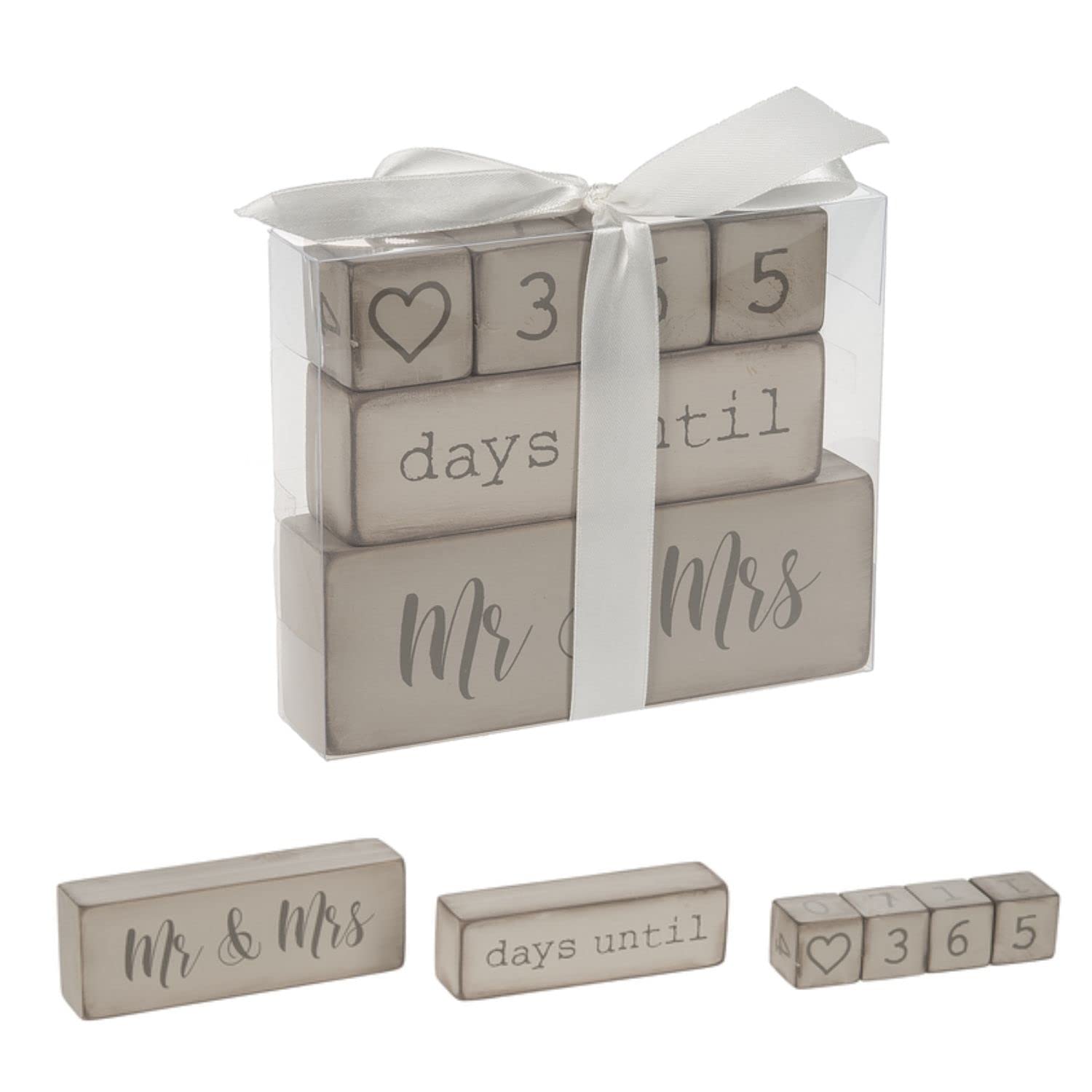 Ganz Mr and Mrs block highlights the couple's celebration and serves as a charming keepsake.