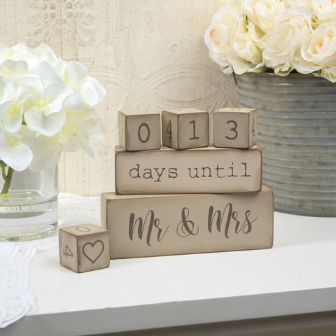 Ganz wooden countdown calendar blocks are compact and decorative for desks or wedding dessert tables.
