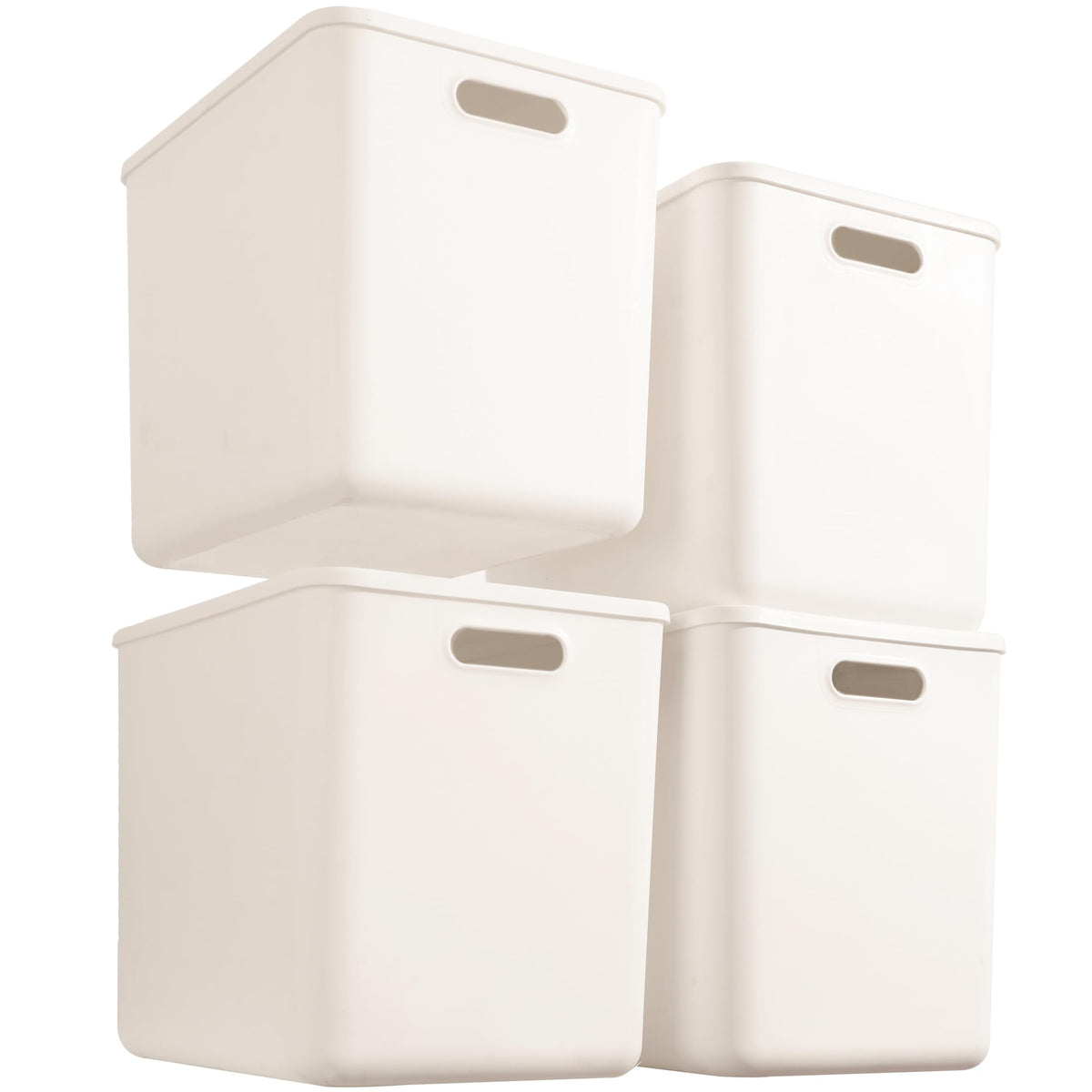 Gaoaodeyu storage bin with lid for tidy, stackable closet organization.