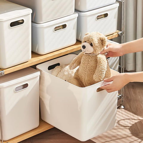 Gaoaodeyu toy box chest white with handles keeps play areas organized.
