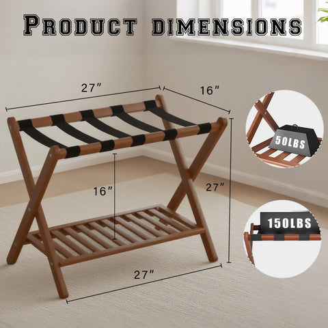 GAOHAPY bamboo rack folded for compact under-bed storage.