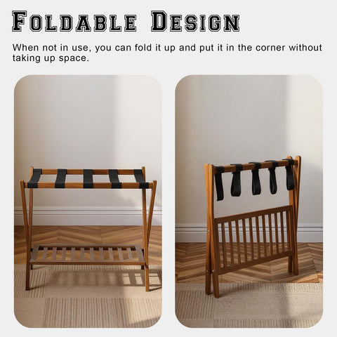 GAOHAPY luggage rack side view highlights sturdy X-frame.