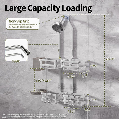 GAOKASE caddy offers four-height levels for shared bathrooms.