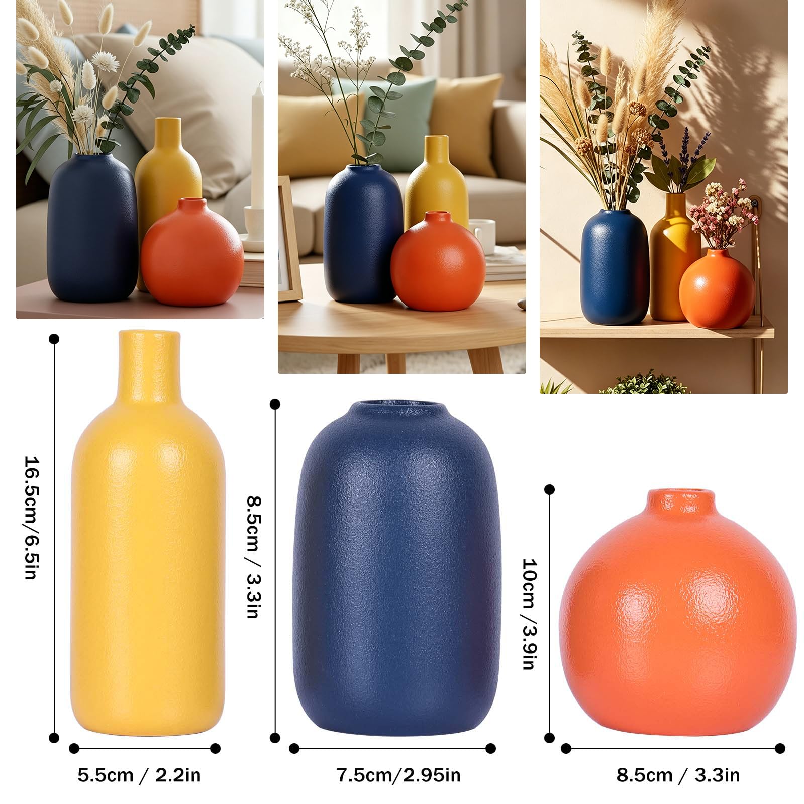 GAOSHENG blue ceramic vase highlighting modern farmhouse styling in living spaces
