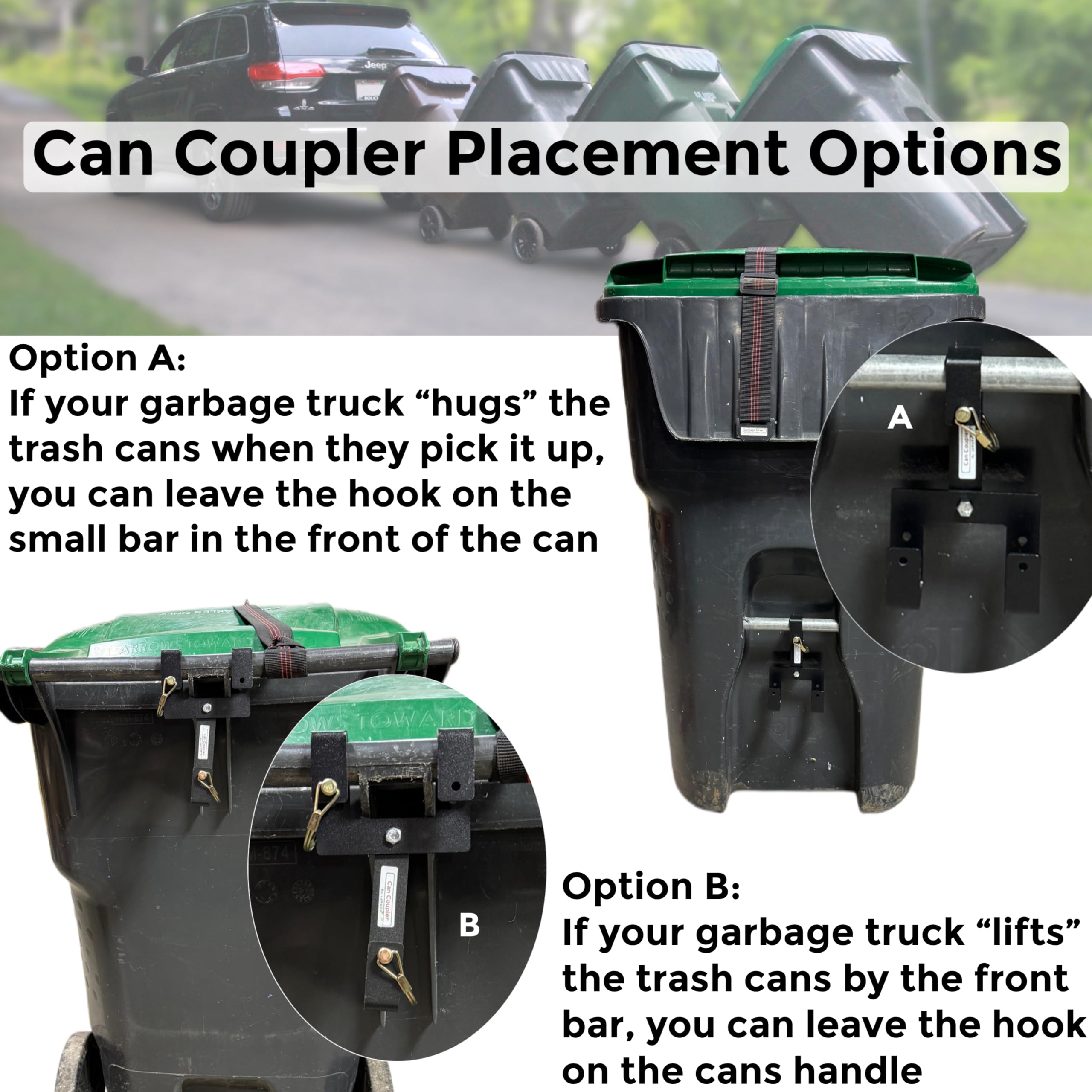 Close-up hook detail on Garbage Commander coupler showing robust engineering.