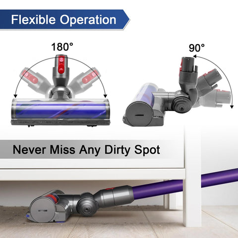 Garbage Fighter 50W motor head delivers strong suction for thorough hardwood cleaning.