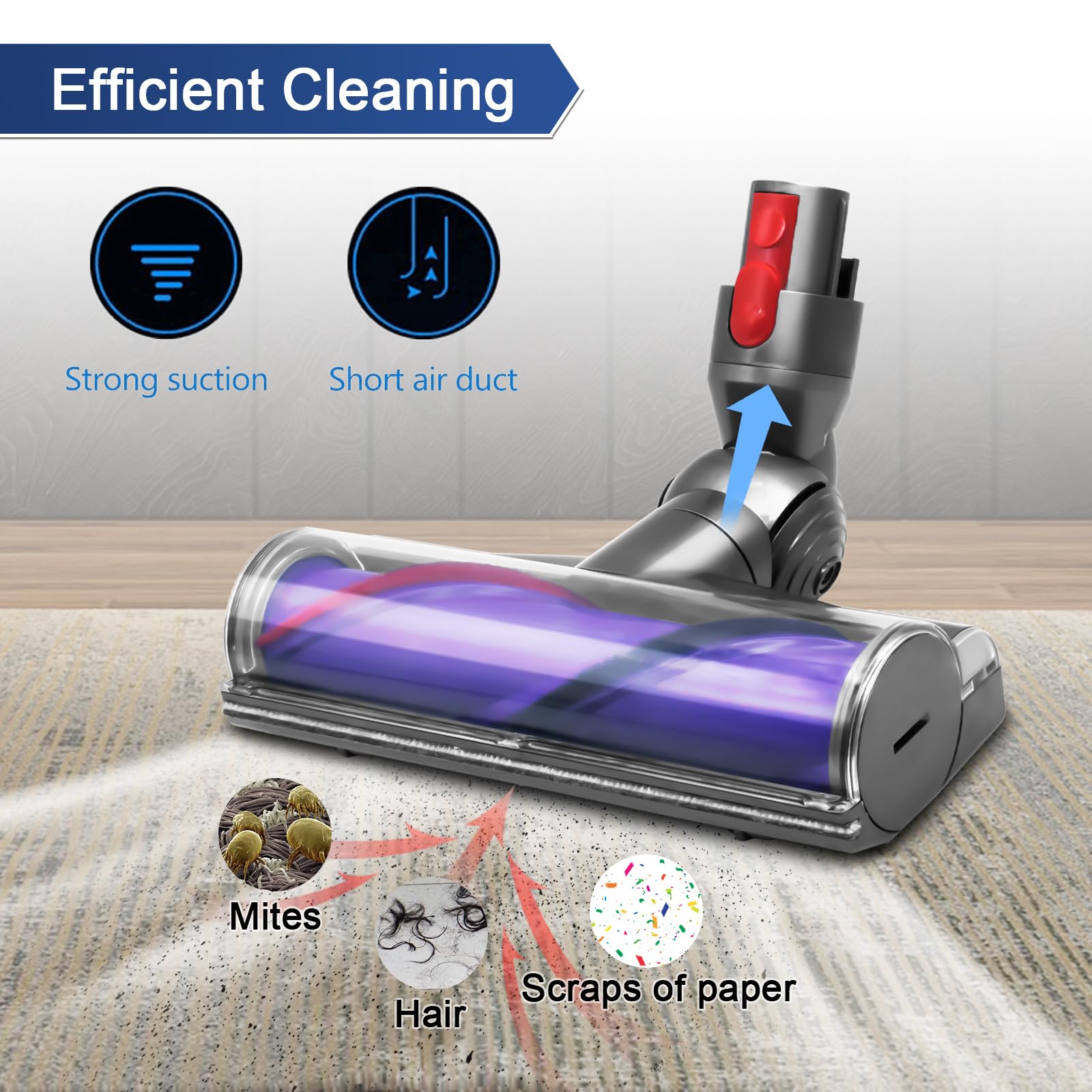 Garbage Fighter cordless head fits Dyson V7–V15 for versatile home use.