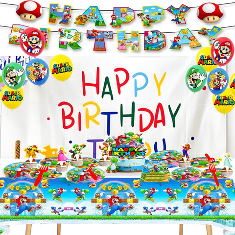 GARDELF 123Pcs Super Bros balloons create a festive, color-rich ambiance.