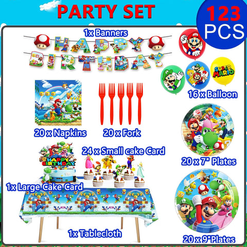 GARDELF 123Pcs Super Bros 7-inch plates enable quick, coordinated servings.
