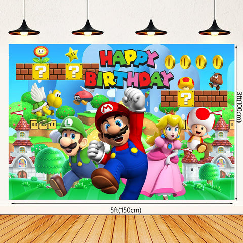Gardelf Super Bros banner bright decor for party entry