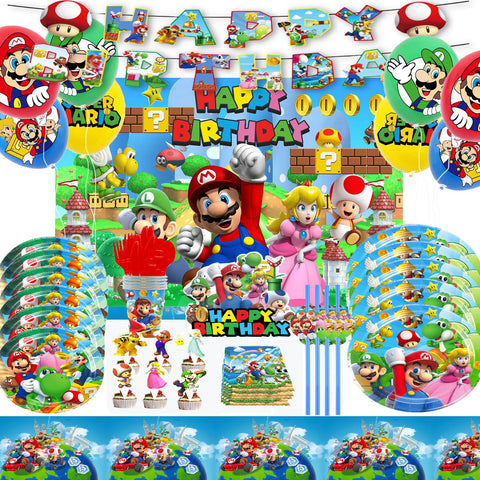 Gardelf Super Bros 9in plates for kid-friendly party meals