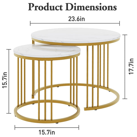 Garden 4 You nesting coffee table small white and gold companion beneath the larger unit.