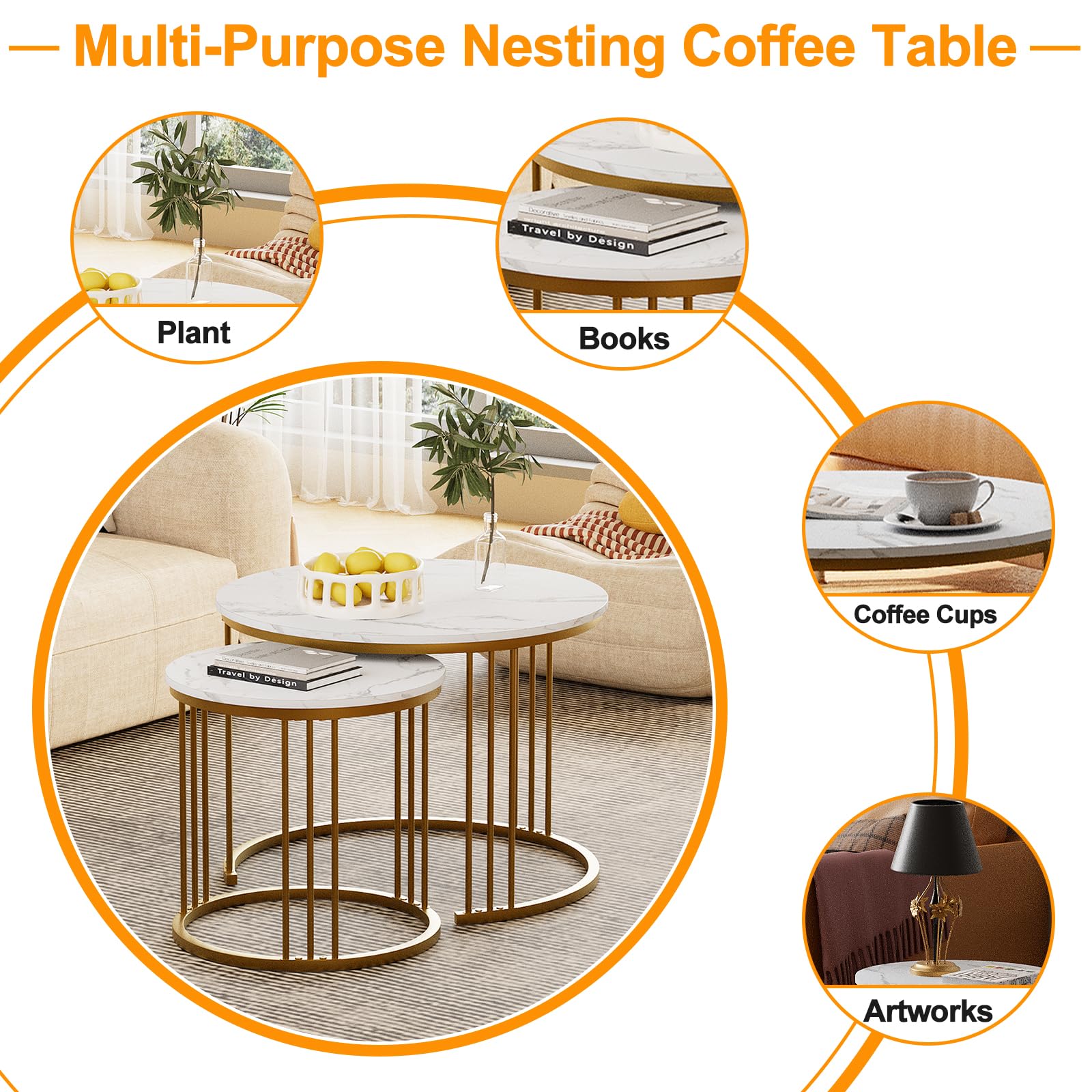 Garden 4 You end table option blends with white and gold decor styles.
