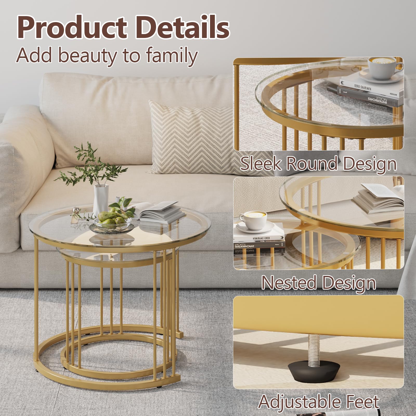Garden 4 You living room setup featuring elegant gold legs