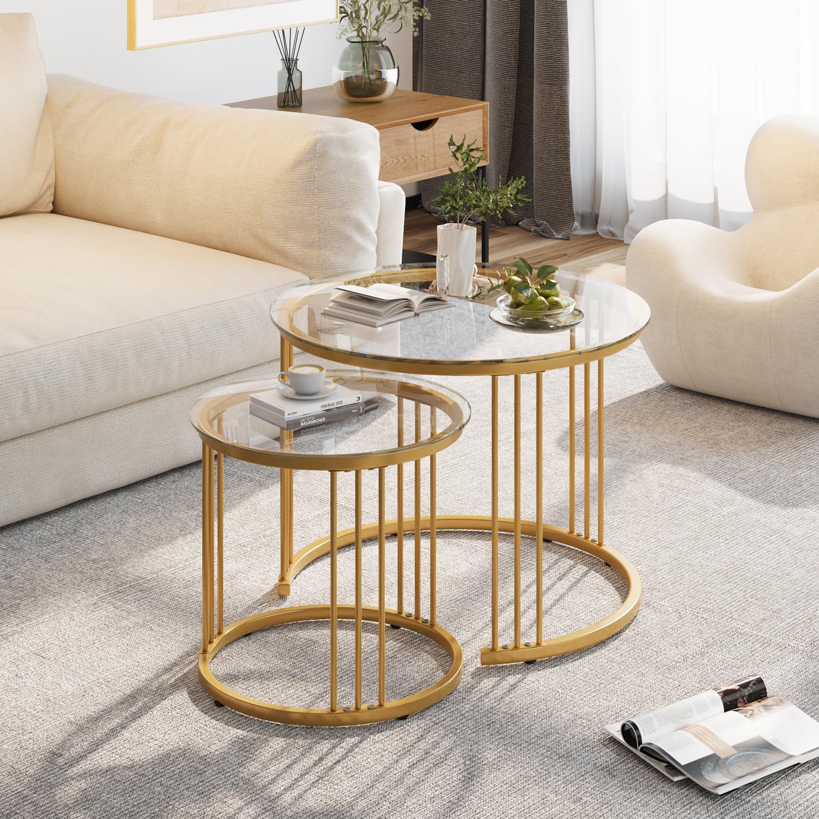 Garden 4 You stacked nesting tables maximizing small spaces