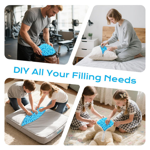 Garifon easy-fill filler minimizes clumping for quick, even distribution in pillows or cushions.