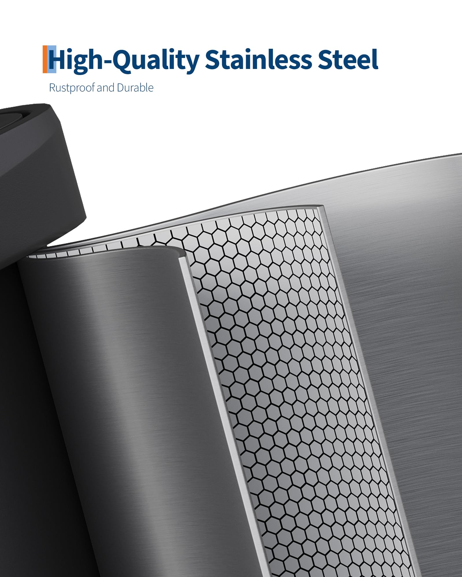 Garvee 410-grade stainless steel shell showing rustproof durability.