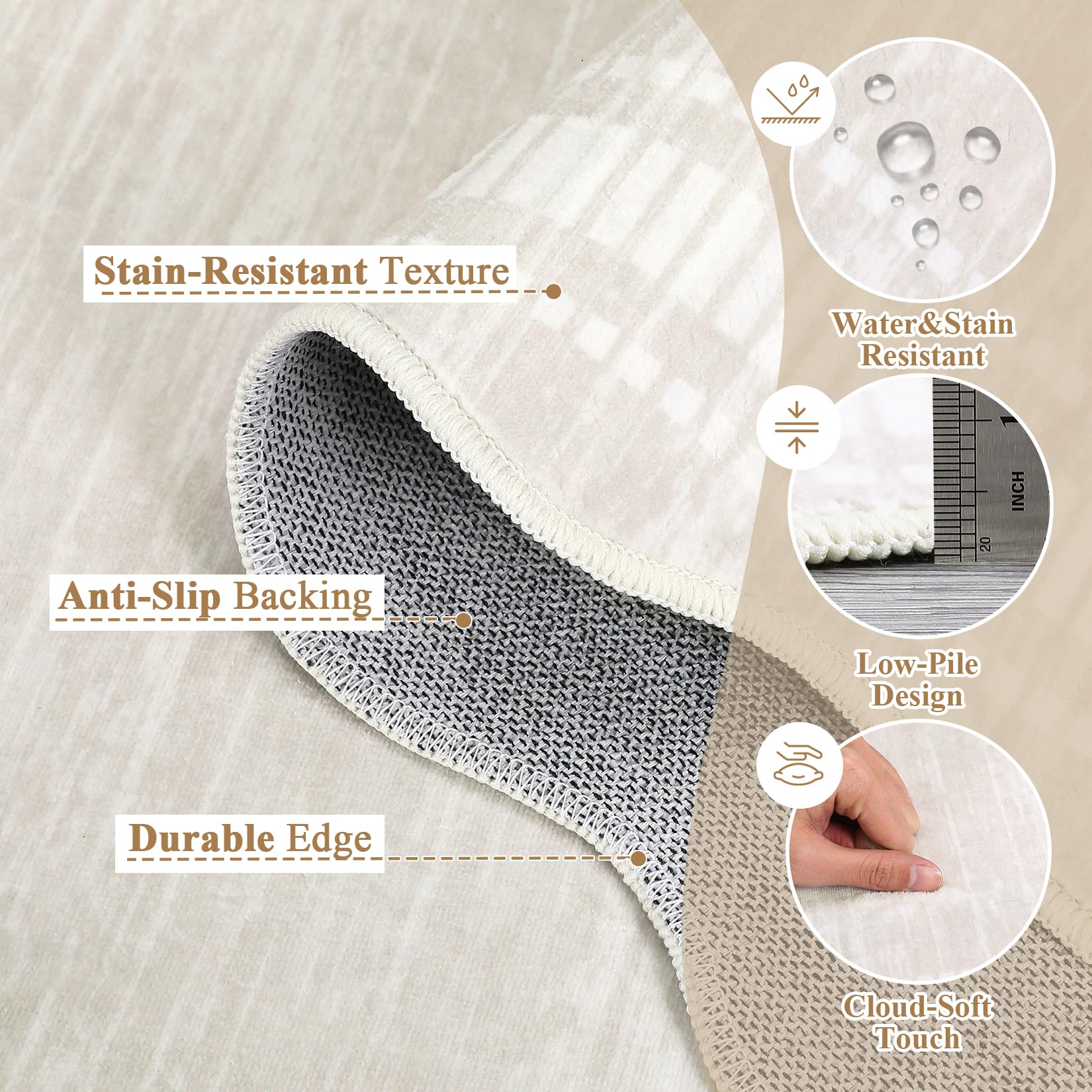 Garvee abstract pattern rug with soft pile enhances cozy bedrooms and lounging areas.