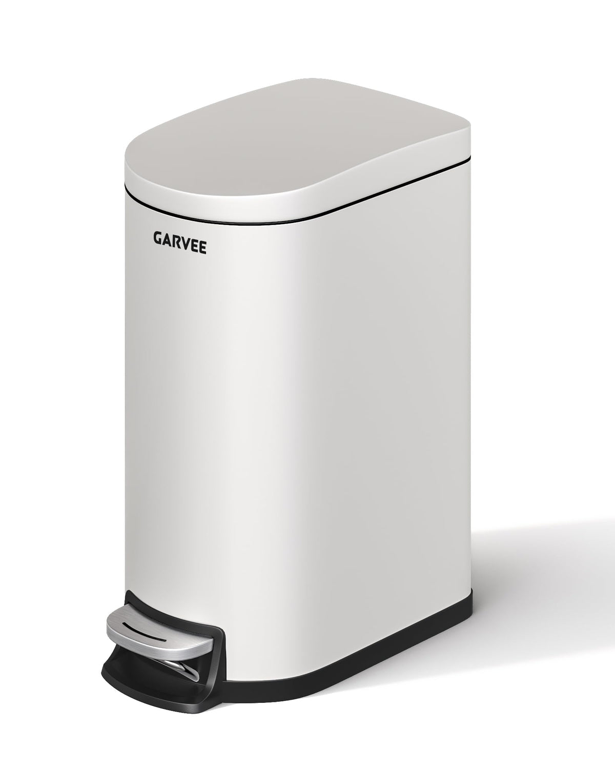 Garvee bathroom trash can with lid demonstrates space-saving design in a compact bathroom