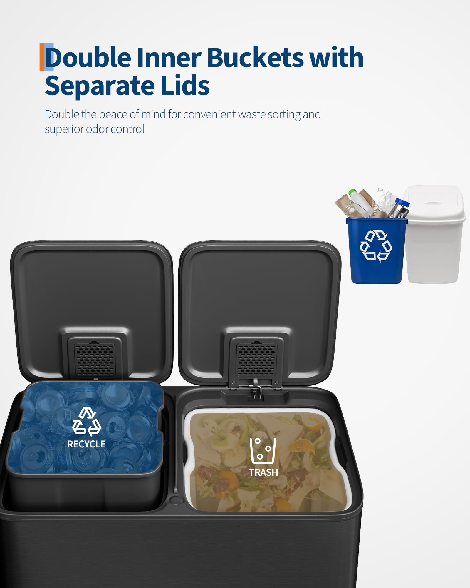 Garvee inner buckets lips enable easy, touch-free liner removal