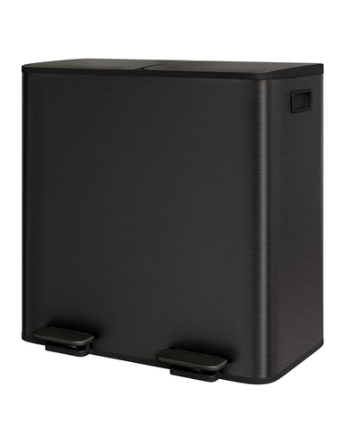 Garvee double trash can left view with dual compartments for waste sorting