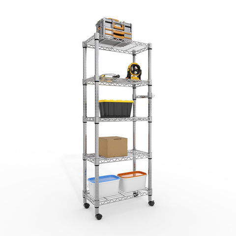 Garvee garage storage rack provides strong support for tools and bins.