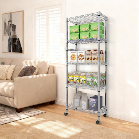 Garvee metal wire rack enables visible, organized storage in any room.