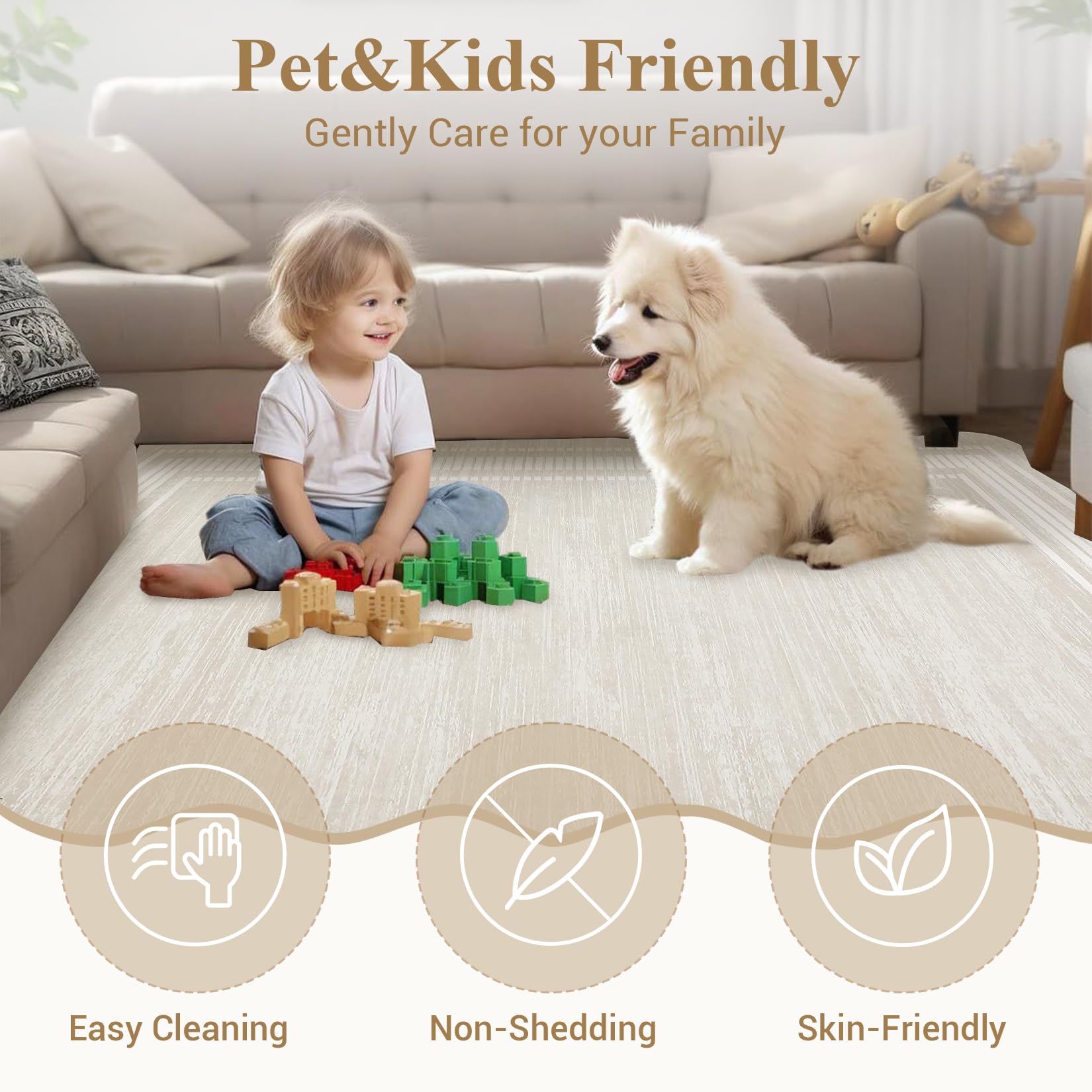 Garvee rug with non-slip backing on wood floors prevents shifting for busy hallways.