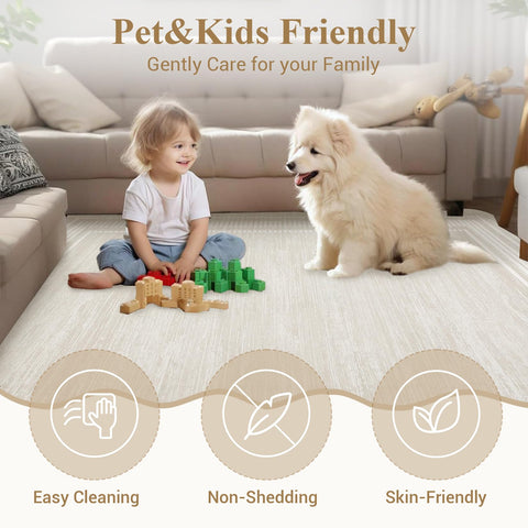 Garvee rug with non-slip backing on wood floors prevents shifting for busy hallways.