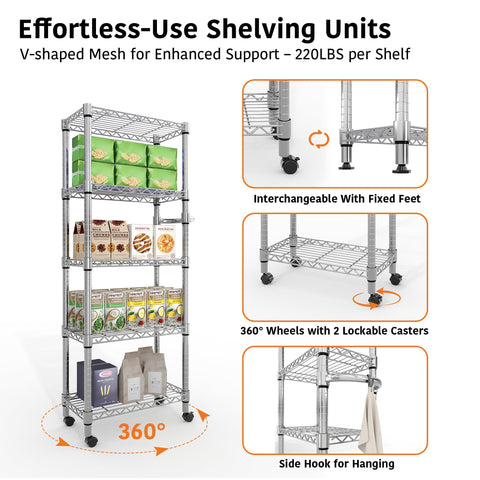 Garvee pantry storage rack keeps kitchen staples neatly organized.