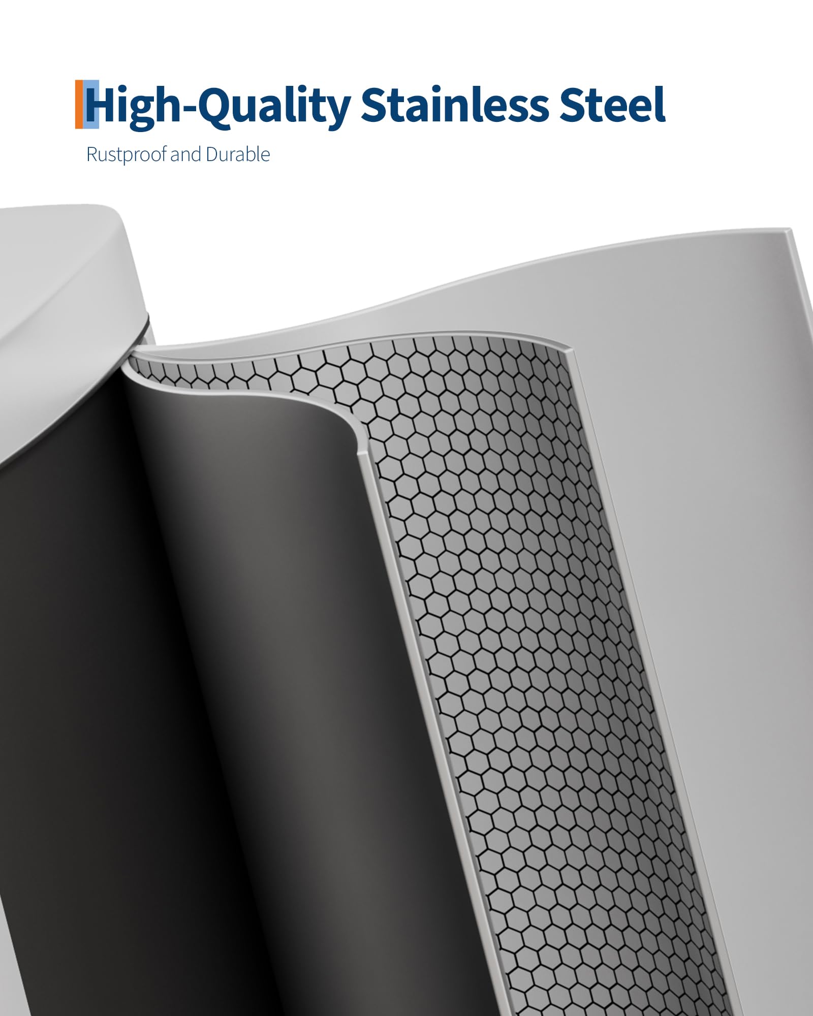 Garvee soft-close lid reduces noise and traps odors for quiet use.