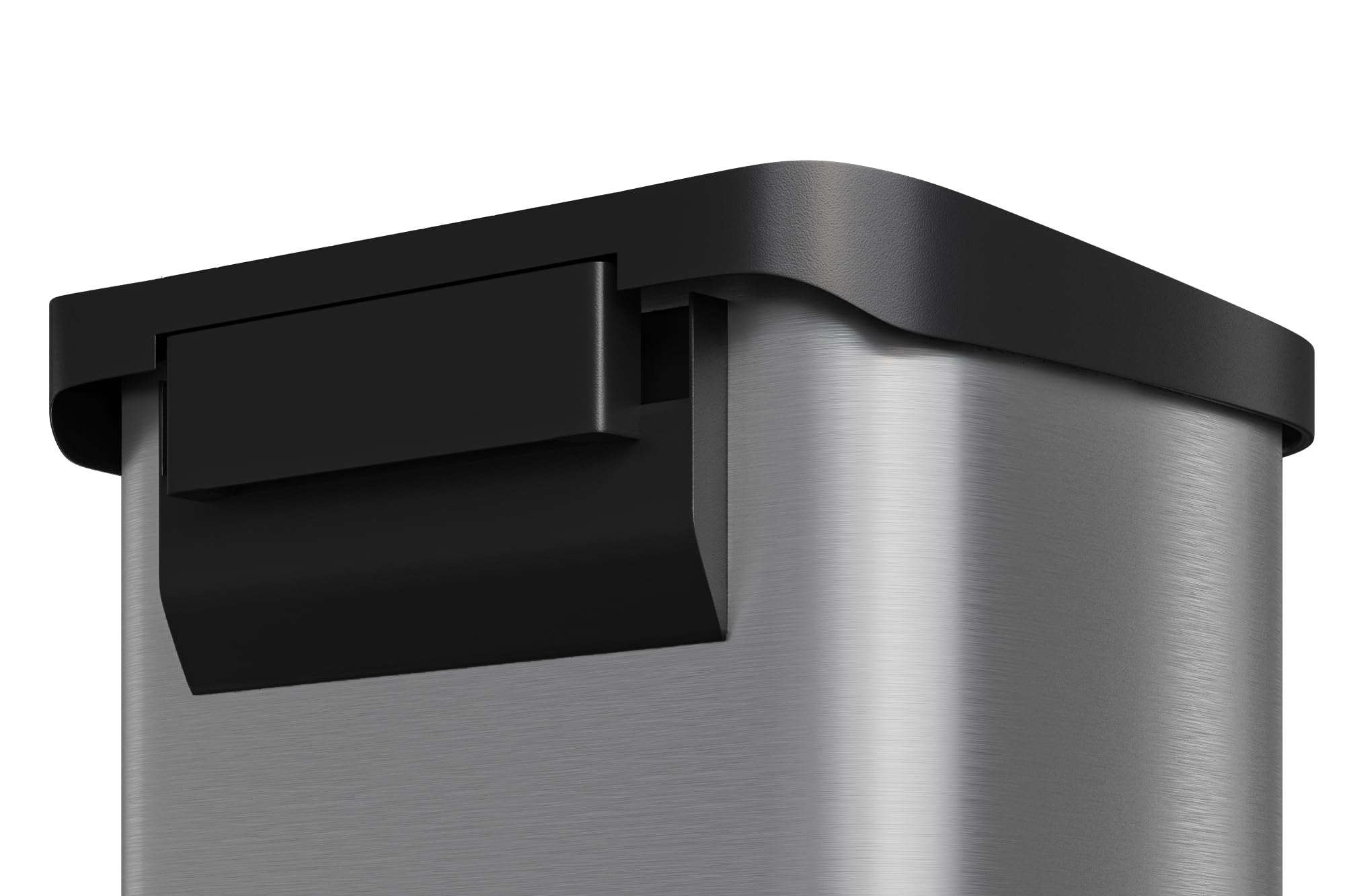 Garvee trash bin full-lid open demonstrates convenient hands-free access.