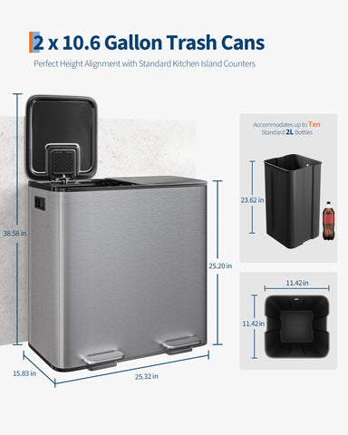 GarveeHome anti-slip feet keep the bin stable on tile or hardwood.