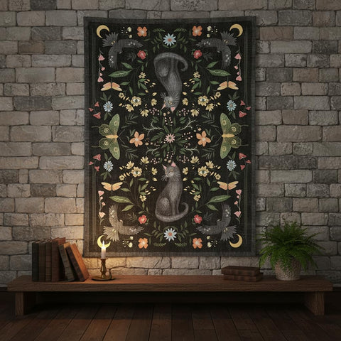 GarveeHome Cat Rug showcasing intricate butterflies in playful decor