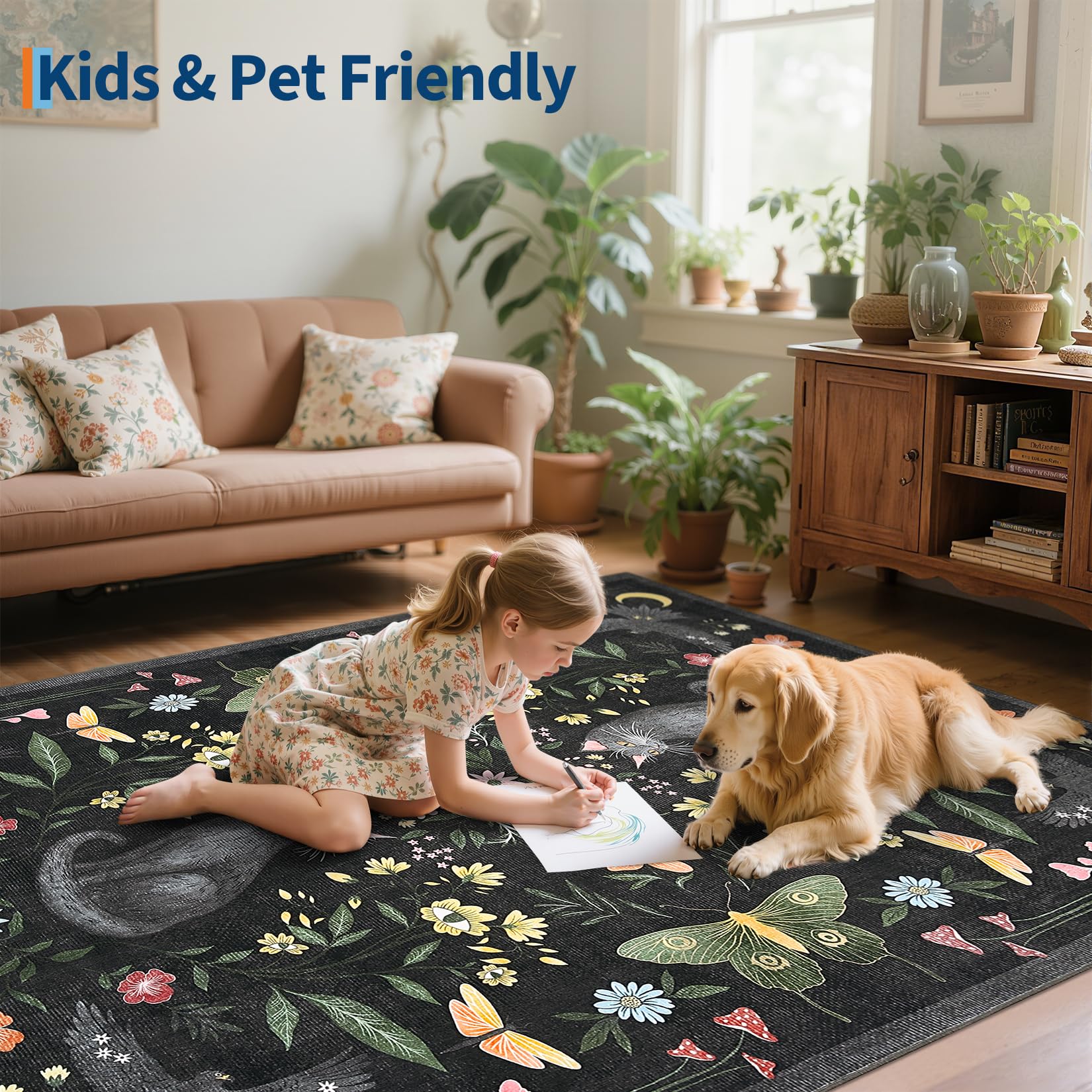 GarveeHome Cat Rug is machine washable for quick refreshes