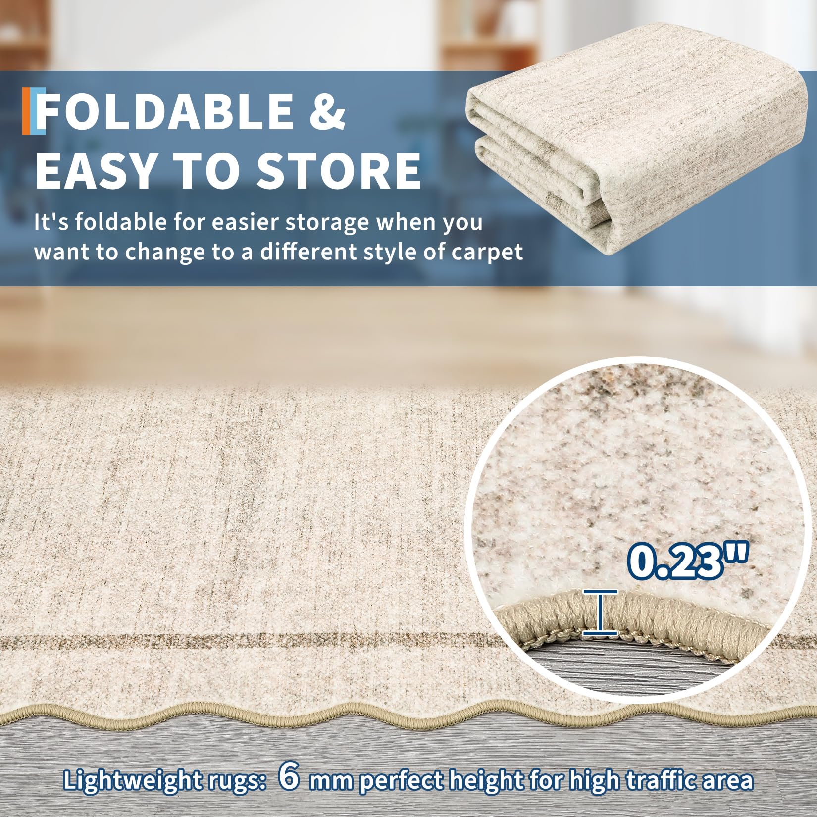 GarveeHome dining room rug adds warm neutral tones to dining spaces