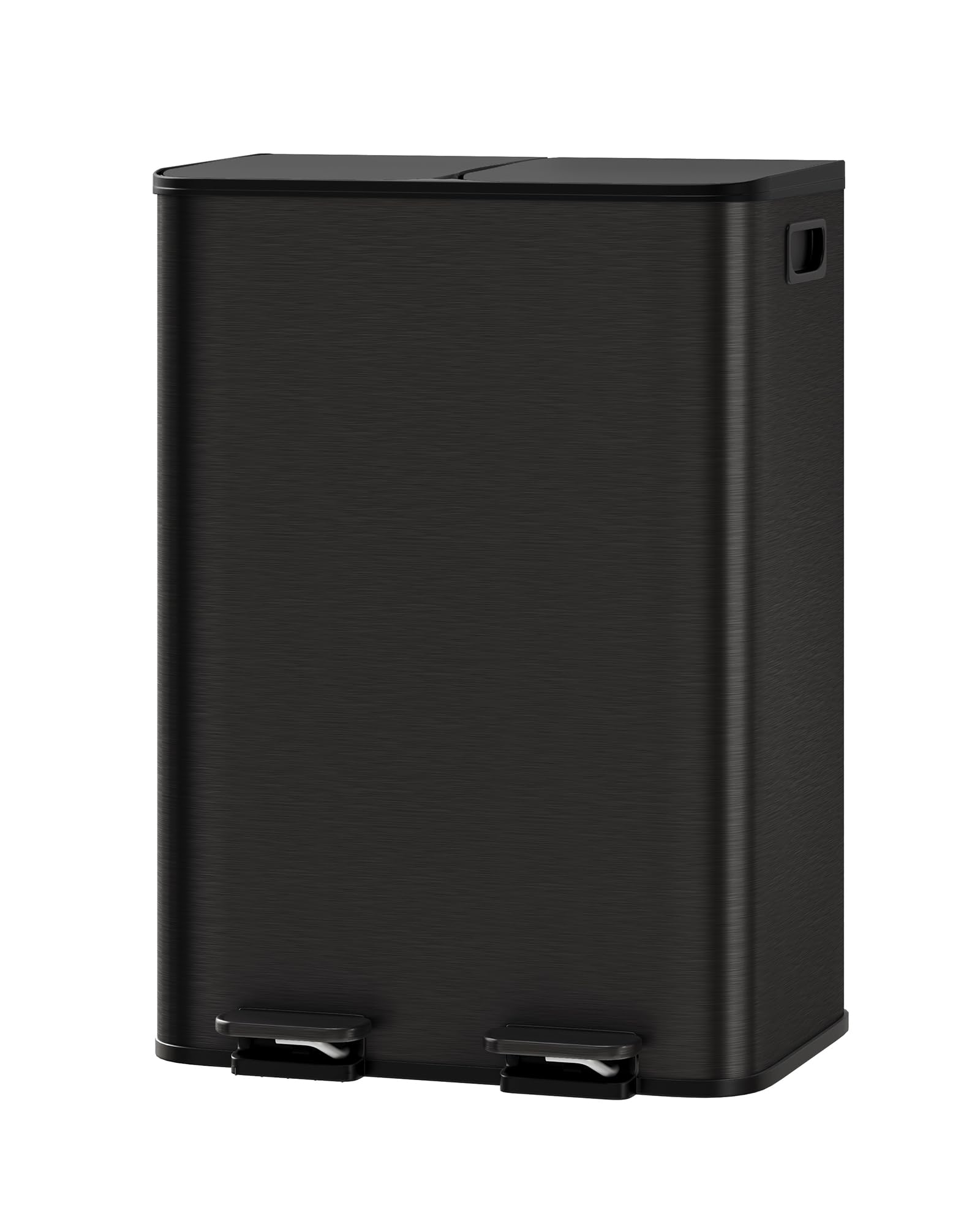 GarveeHome dual trash can front view showing organized waste sorting in a compact kitchen