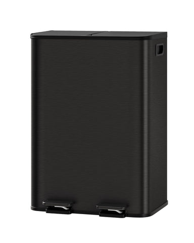GarveeHome dual trash can front view showing organized waste sorting in a compact kitchen