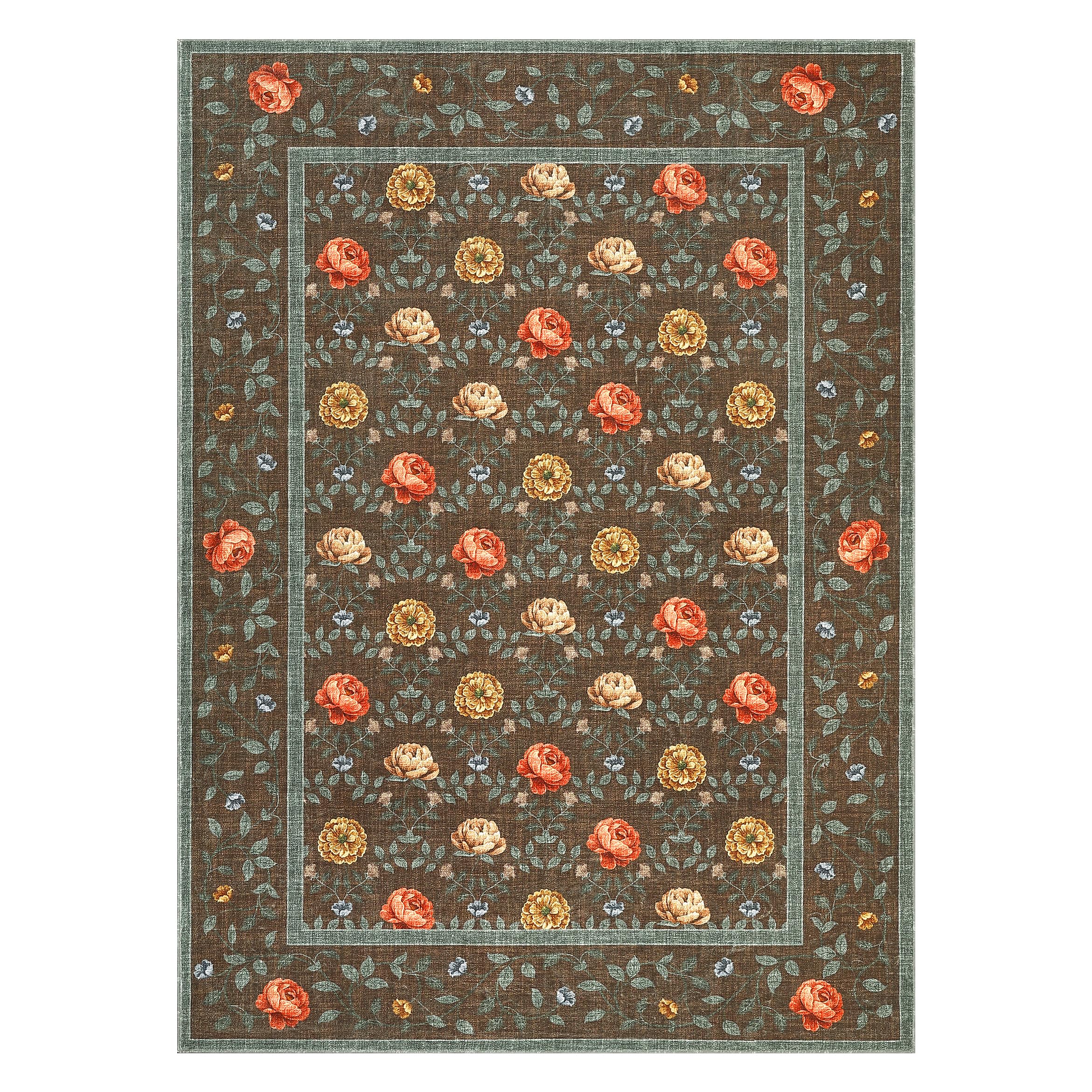 GarveeHome floral rug non-slip backing helps keep high-traffic areas safer.