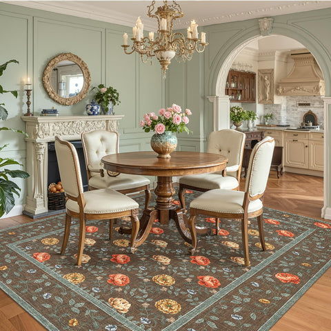 GarveeHome floral rug soft texture adds cozy comfort to bedrooms and living rooms.