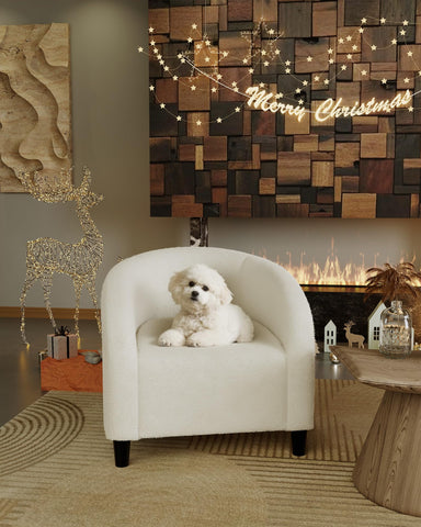 GarveeHome beige bouclé chair suits living rooms, bedrooms, or waiting areas.