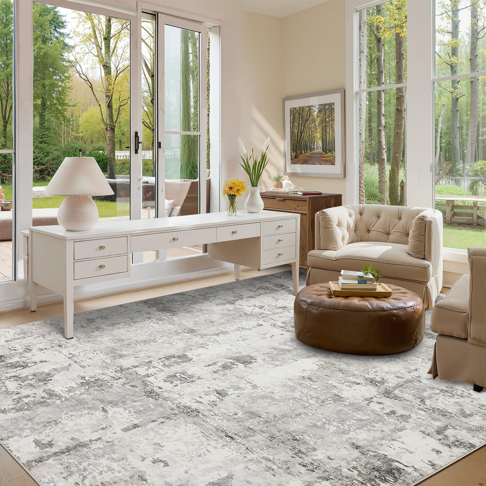 GarveeHome living room rug adding comfort and style to the space