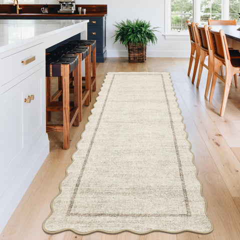 GarveeHome machine-washable beige rug simplifies cleaning after spills
