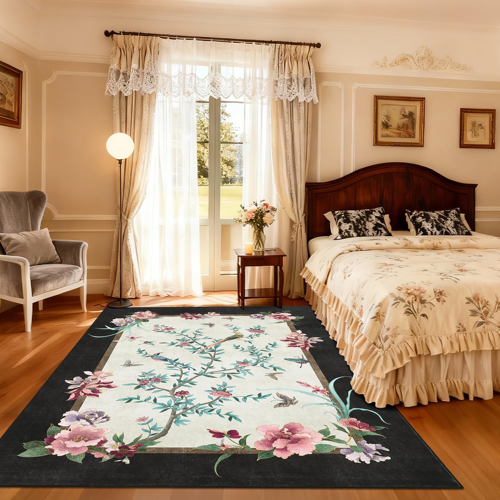 GarveeHome non-slip-tpr-back keeps the rug in place on smooth floors.