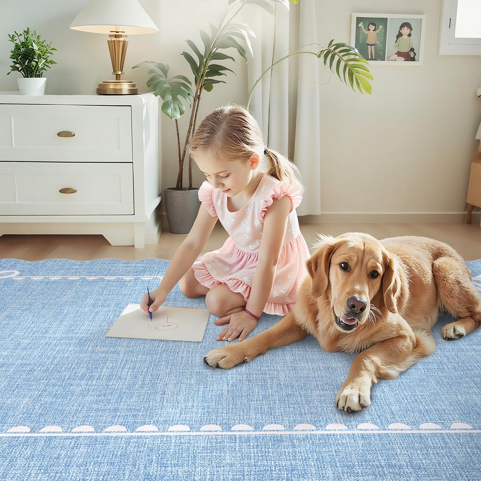 GarveeHome nursery rug ready for playtime with easy cleanup